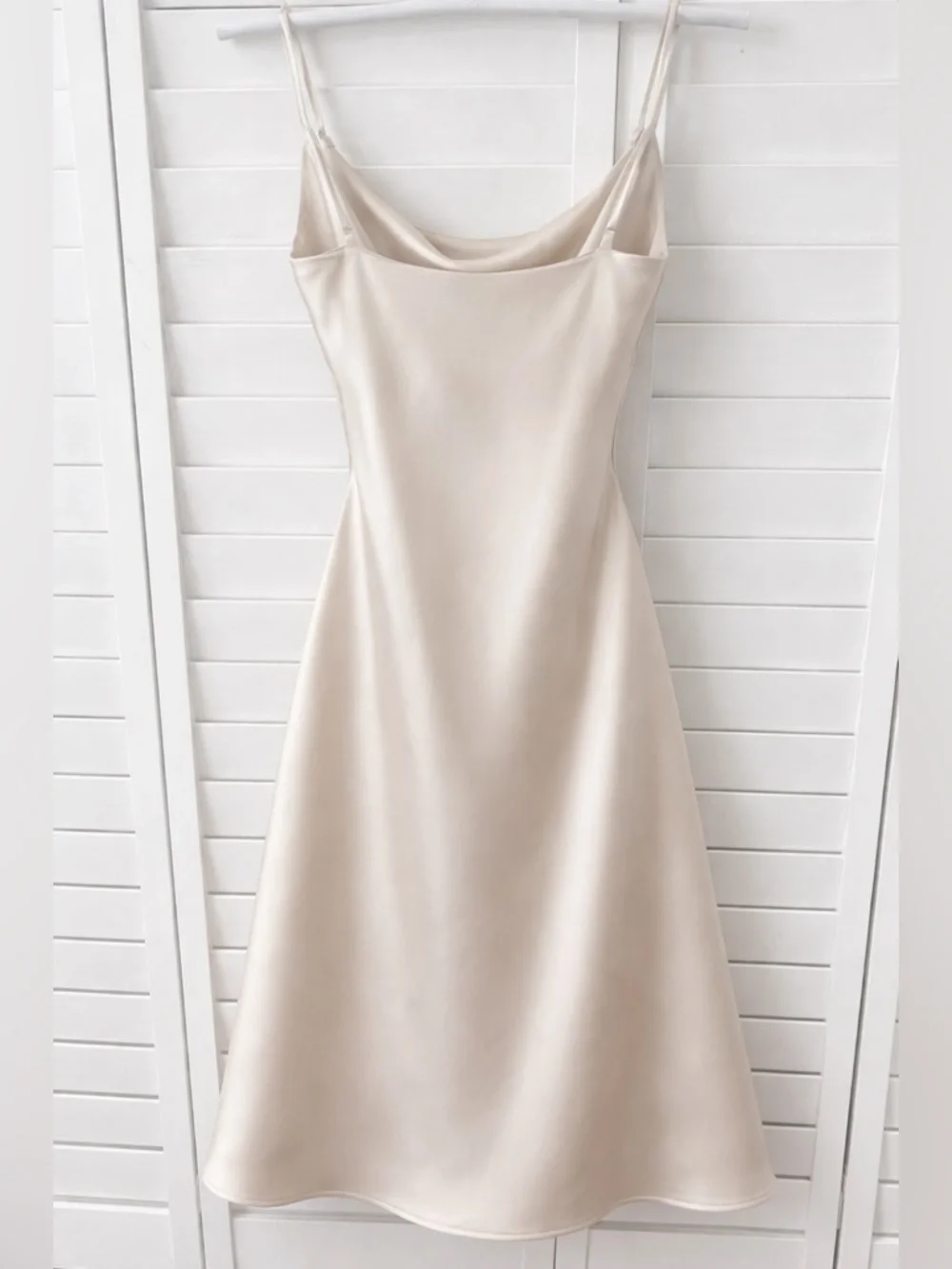 Dynamite Satin Cowl Neck Midi Dress in Cream - Picture 2 of 4